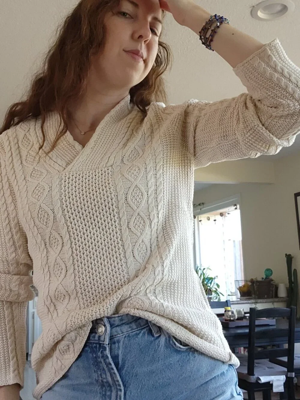 Cotton Fisherman Knit Sweater